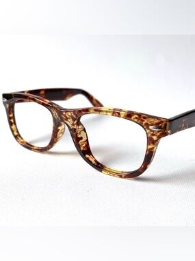 Vintage +3.25 WIDE FIT Reading Glasses Tortoise Handsome Rectangular Horn Rimmed